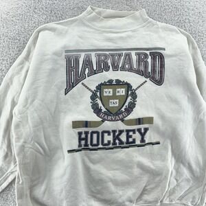 Vintage Harvard University Hockey Sweatshirt Mens BOXY Large Crimson NCAA 90s